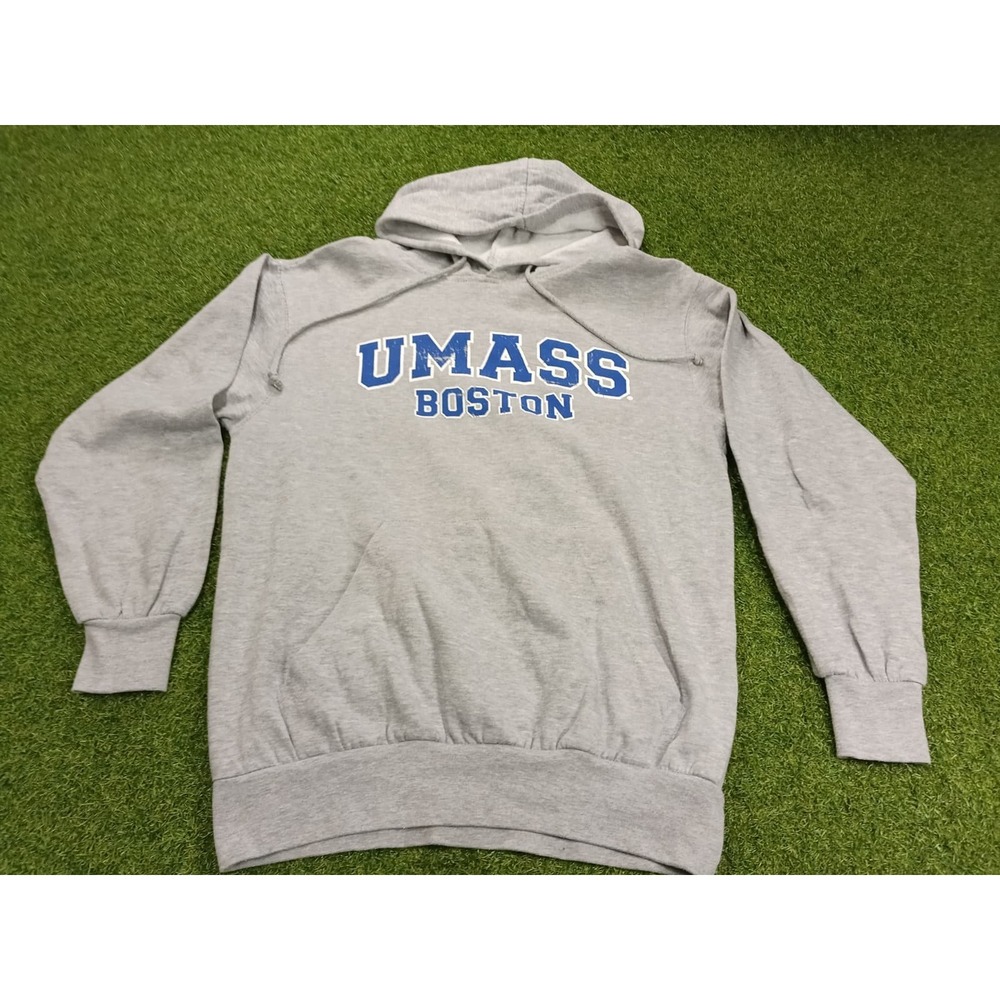 Umass‎ Boston University Hoodie Mens Medium Heather Gray MV Sport NCAA Graphic